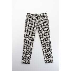 J Crew stretch geometric abstract print trendy y2k toothpick skinny jeans 24